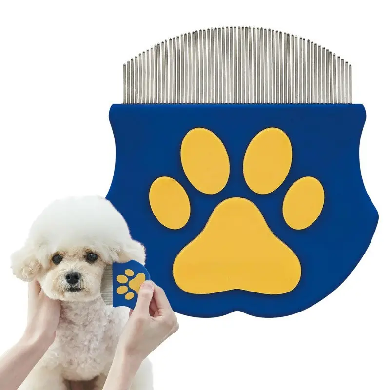 Pet Grooming Comb for Dogs & Cats, Mini Face Brush for Shedding Control, Deshedding Tool, Flea Removal Tool, Essential Pet Care Accessory