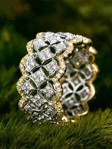 1 PC Elegant Cubic Zirconia Pave Ring For Women For Wedding Engagement Anniversary Party Jewelry Valentine's Day Gift