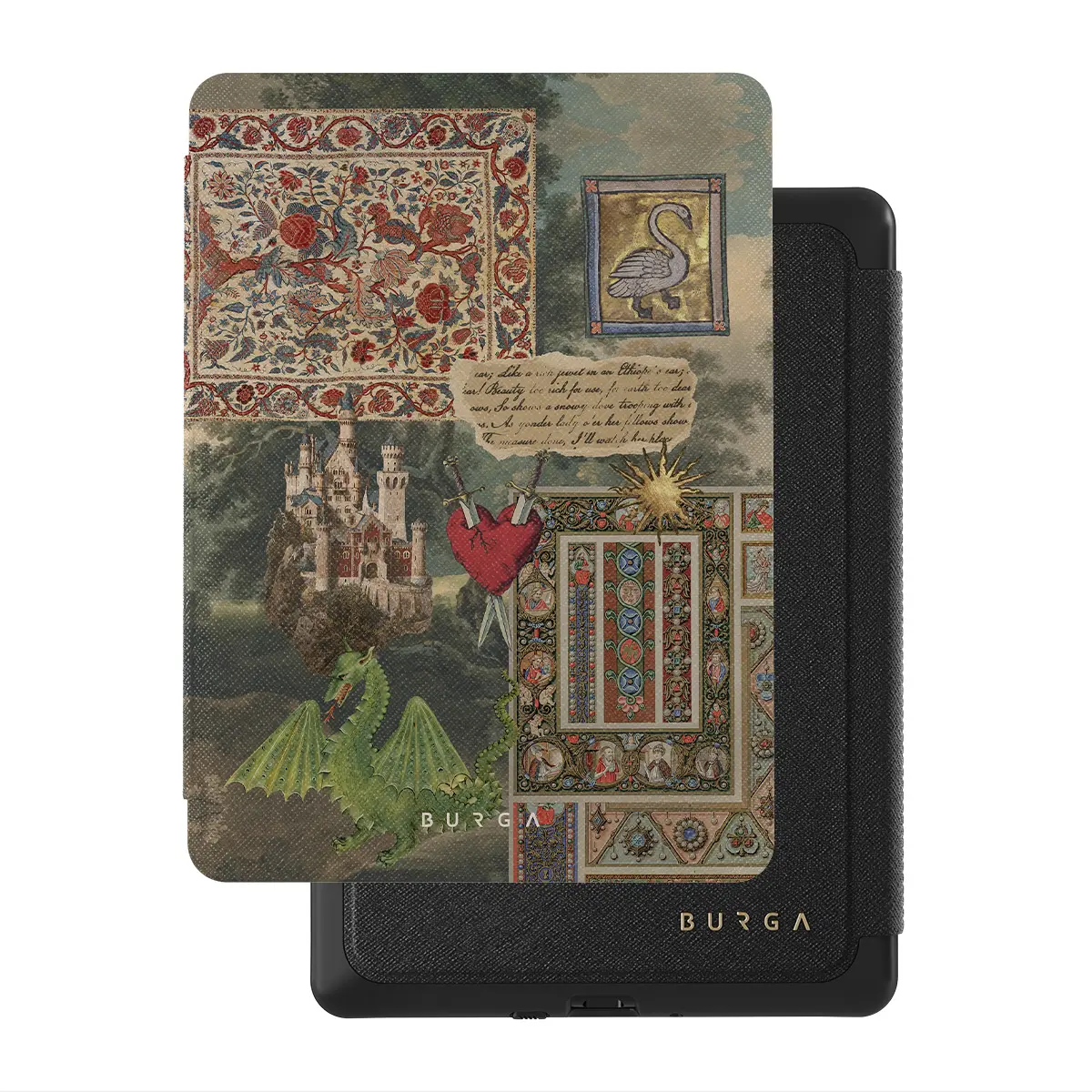 BURGA E-Reader Case - Vegan Leather Folio Cover with Hand Strap, Auto Sleep/Wake & Magnetic Closure