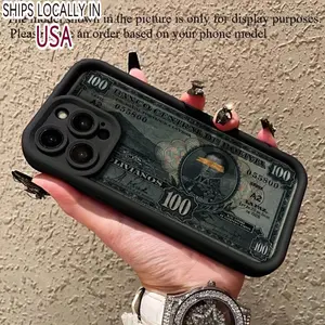 Personality Money Pattern Case for IPhone 16 15 14 Pro Max 13 12 11 XR XS Plus E Shockproof Drop Protection Rugged Durable Silicone Cover