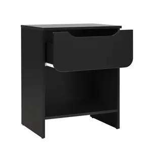 Walker Edison DOMB4CBLC 24.38 x 15.63 x 18.88 in. Simple Modern 1 Drawer Nightstand, Black
