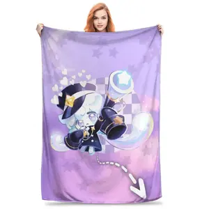 Milky Way Cookie Fleece Blanket Cookie Run Kingdom Creative Throw Blankets for Home Hotel Sofa  150*125cm Quilt