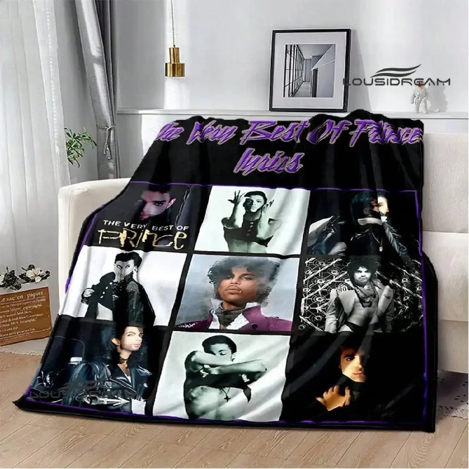 Singer Prince Purple Rain Soft Flannel Blanket - Character Art Graphic Novelty Blanket for Bed, Comfortable for Home Travel Use, Ideal Birthday Gift, Character Art Blankets