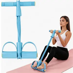 2026 Latest Multifunction Pedal Resistance Band, Upgraded 6-Tube Natural Rubber, Elastic Pull Rope Fitness, Full-Body Workout at Home Gym, Exercise Sit-up, Yoga, Abdominal Training