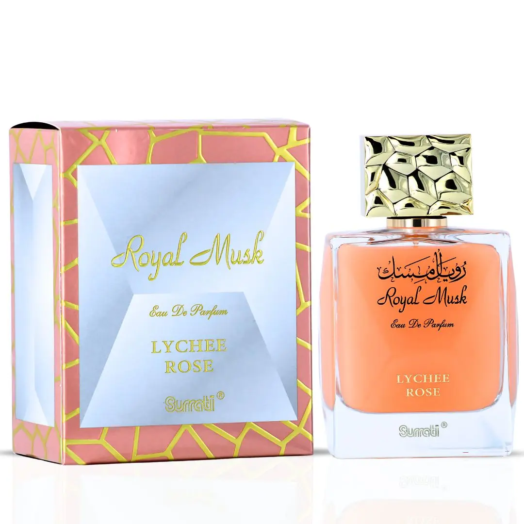Royal Musk Lychee Rose EDP 100ML (3.4 OZ) by SURRATI, Exotic Fragrances for Men & Women. Royal Musk Lychee Rose EDP 100ML (3.4 OZ) by SURRATI, Exotic Fragrances for Men & Women.