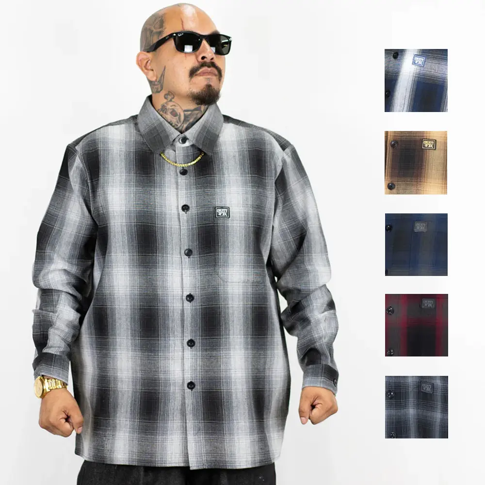 FB County Men's Long Sleeve Checker Flannel Shirt