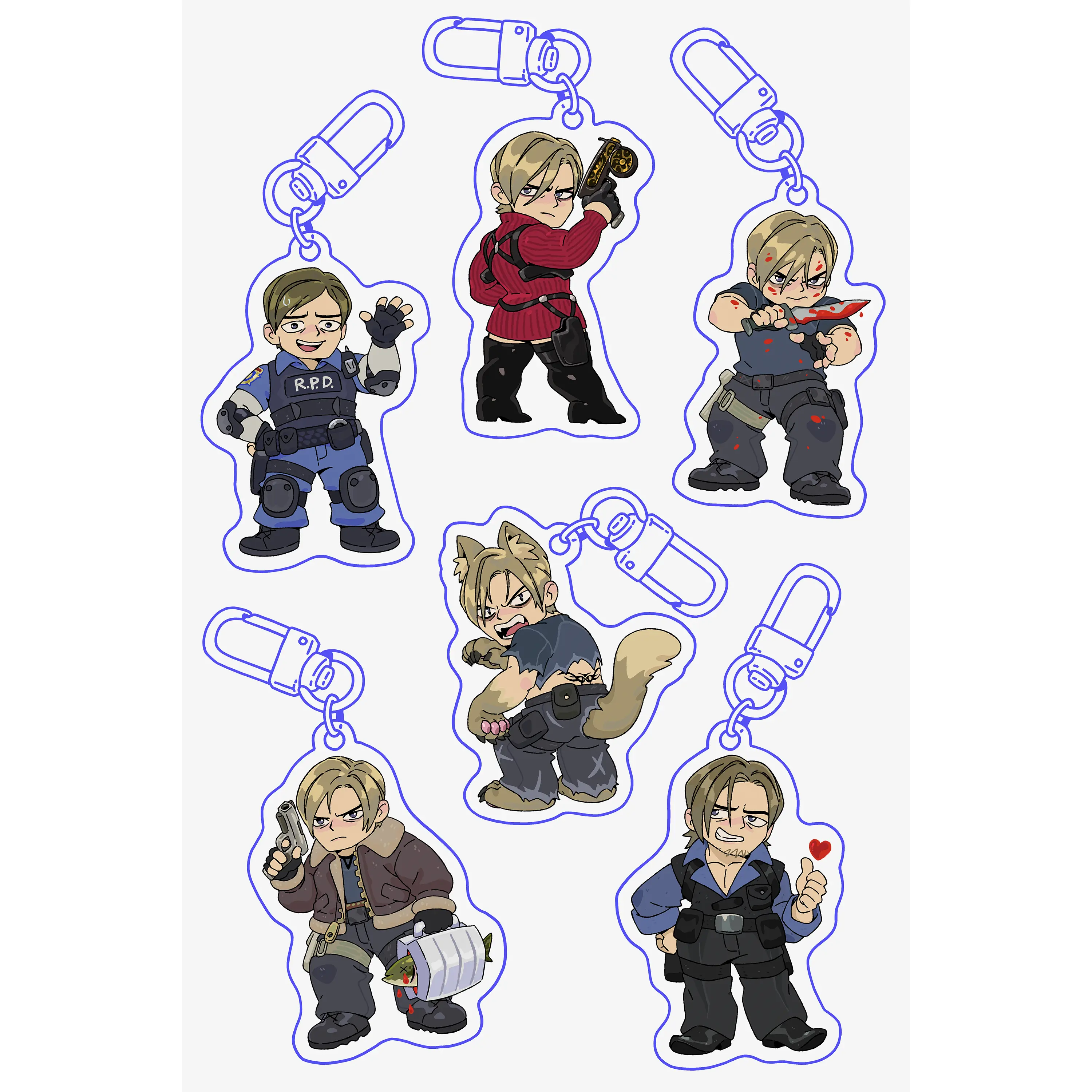 LEON KENNEDY (Resident Evil) - ACRYLIC KEYCHAIN