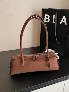 Women's Single Shoulder Tote Bag with Solid Color Zipper Closure, Fashionable, Casual Simple Design for Daily Use, Versatile Shoulder Bags