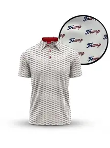 Funny Trump Golf Polo Shirt for Men Patriotic Casual Performance Style On The Course Everywhere Menswear