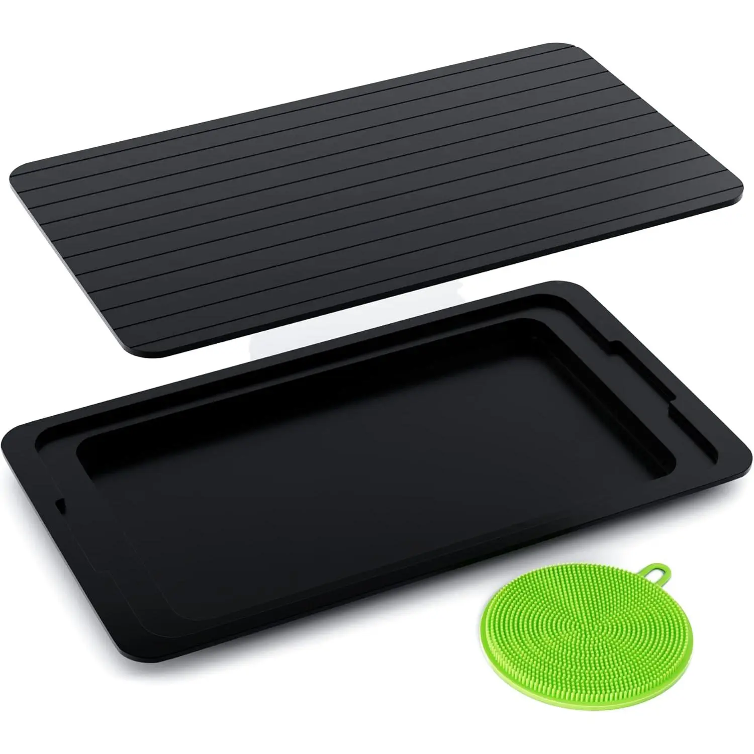 Defrosting Tray with Drip Tray -  Defrosting Mat for Frozen Meat
