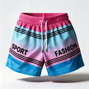 Men's Color-Block Print Summer Casual Mid-Length Shorts - Elastic Waistband, Loose Non-Constricting Fit - Ideal for Everyday Wear, Outdoor Activities