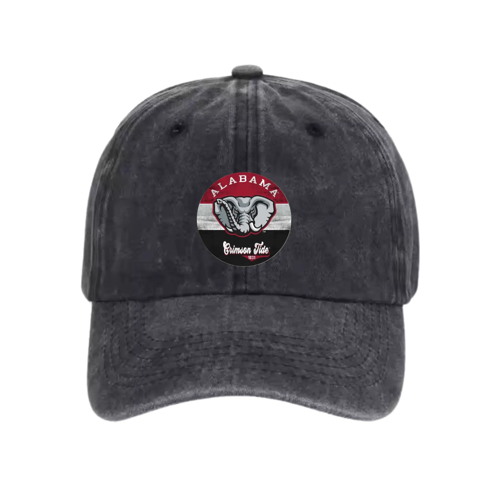 Unisex Alabama Washing Baseball Cap, Vintage Alabama Cap – Washed Black Dad Hat, Casual Unisex Baseball Cap