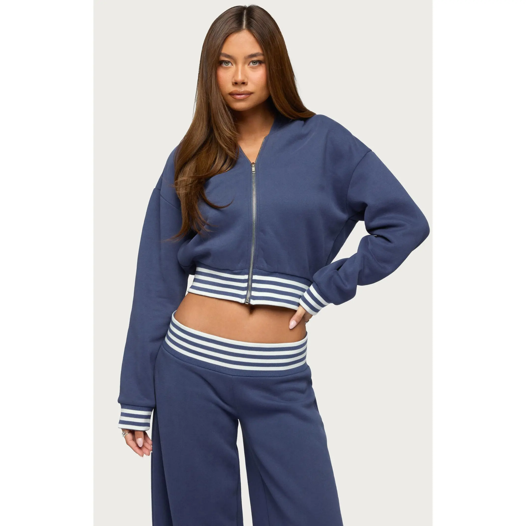 Edikted Women's Eloura Stripey Zip Up Hoodie