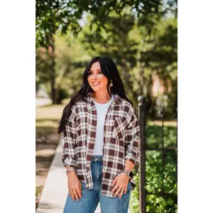 Brown Plaid Flannel Shirt