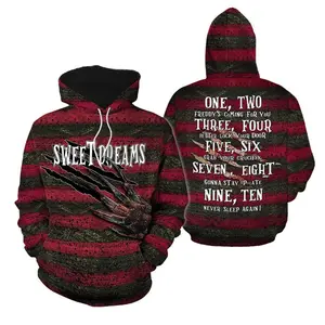 Freddy Krueger A Nightmare On Elm Street Halloween Horror Movie 3D Hoodie