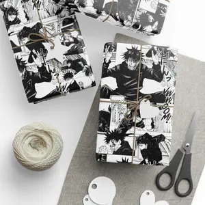 Gojo Satoru Wrapping Paper, Jujutsu Kaisen Anime Gift Wrap, Manga Style Black & White Otaku Gift Wrap
