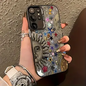Sun and Moon Phone Case for Samsung Galaxy S25 S24 S23 S22 S21 S20 Fe Ultra Plus, Durable Protective Anti-Drop Frosted Back Cover for 4g 5g