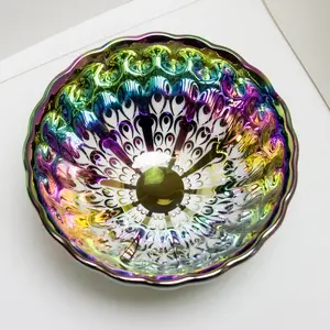 Colorful Peacock Titanium Ceramic Teacup – Handcrafted Rivet Art, Iridescent Glaze, Gold Inlay, Decorative Cup for Tea & Coffee, Gift Box + Display Stand, Ideal Desktop Decor & Holiday Gift, Ornament, Craft Item