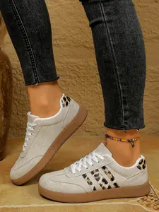 Women's Soft Textile Sneakers, Rubber Sole, Plain Design, Casual Style, All-Season Footwear, Perfect for Spring, Trainer
