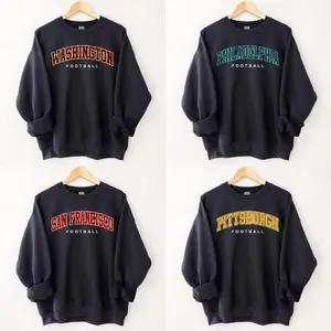 Vintage Black Football Team Sweatshirt - Classic Design for All Fans