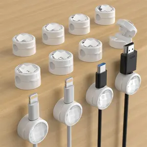 Magnetic Cable Management Holder, Cable Clip, Desktop Cable Organizer, Cable Holder for Keyboard Mouse Headphone Charging Cable, Desk Organizers