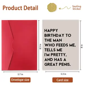 Funny Birthday Card for Men - Cheeky, Romantic Bday Gift for Husband, Boyfriend
