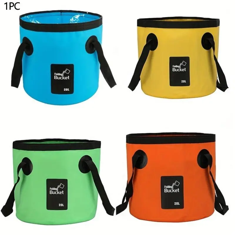 20L Portable Foldable Water Bucket, Collapsible Water Container, Durable PVC Material, Ideal for Camping, Fishing, Travel, Outdoor Gardening, Camping Gear, Camping Supplies