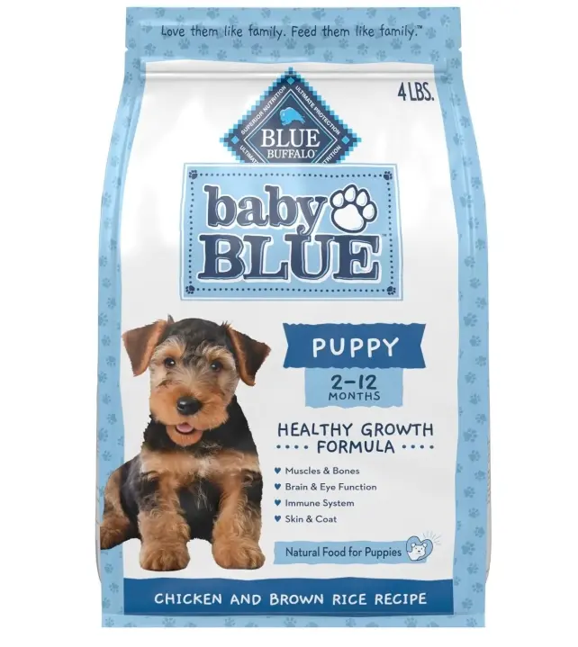 Blue Buffalo Baby Blue Natural Dry Food for Puppies Healthy Growth Formula with DHA Savory Chicken Recipe 4-lb Bag
