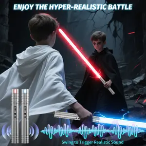 Lightsaber, Silver handle, 12 Colors, Rechargeable,toy, super man,Shiny,USB, Sports Duel Lightsaber for Glow In child or adult sword smooth swing cosplay