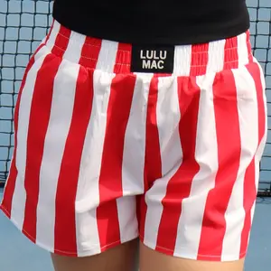 LU MAC Red Darby Stripe Boxer Shorts