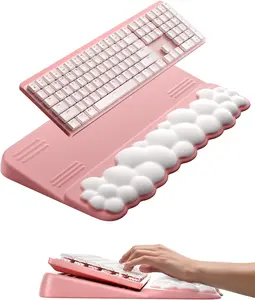 Ergonomic Cloud Wrist Rest And Keyboard Riser Stand Holder Lifter Tilted Cushion For Desk Office Home Gaming