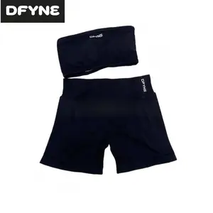 DFYNE New Matte Ultra Soft Nylon Bandeau Yoga Set Women - Strapless Tube Top + High Waist Shorts Seamless Breathable Workout Outfit