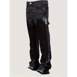 Men's Slim-fit Matching Denim Flared Leg Pants