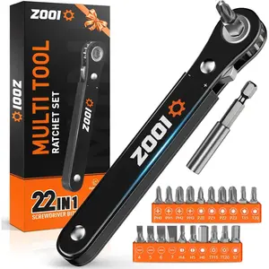Ratcheting Pocket Screwdriver Gifts for Men, 90 Degree Ratchet Screwdriver, Right Angle Screwdrivers Low Profile Mini Ratchet Set Gadgets EDC Gear Tools, Offset Screwdrivers Bit Set for Tight Spaces