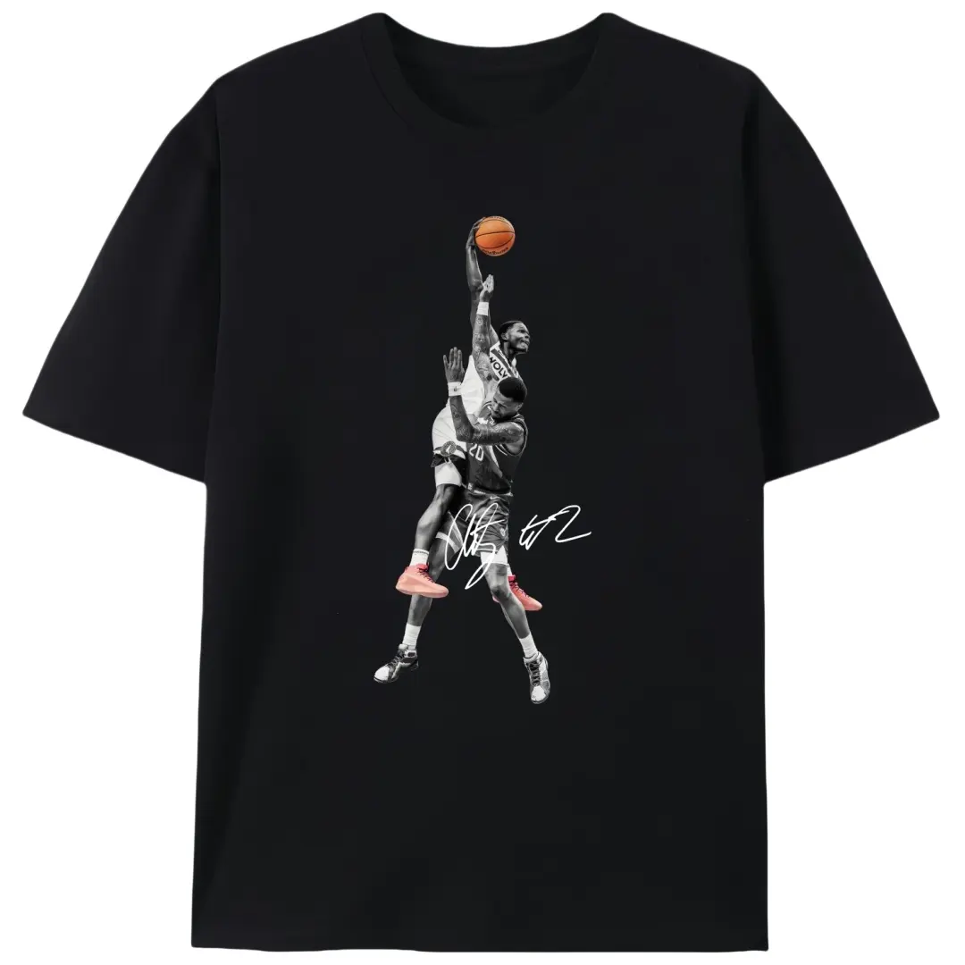 Dunk Men's Fitted Short-Sleeve Stretch Cotton Knit Round Neck Print T-Shirt - Vintage Sports Basketball Casual Menswear Top, All-Seasons Fabric, Split Sleeve, Basic, Gift for Basketball Fans, Christmas, Shortsleeve, Tshirt, Chinese New Year