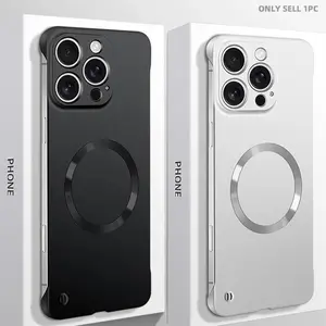 Ultra Thin Matte PC Frameless Phone Case Cover for iPhone 17 Pro Max 16 Pro Max 15 14 13 12 Pro Max 17 Air Magnetic Wireless Charging