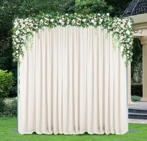 12 ft x 10 ft Scuba (Wrinkle-Free) (240 GSM) Event Backdrop Curtain Drape Panel - Ivory (1pc)