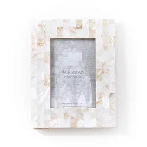 4x6 Mother of Pearl Picture Frame - Hand Carved Fair Trade