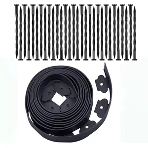 Aotusoa Landscape Edging Kit 60ft Lawn Edging with 60Spikes 4 Inch High Plastic Garden Edging for Landscaping Easy Install No Digging