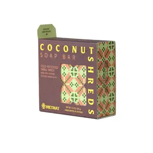 Coconut Body Scrub Soap Bar - 120g Cold-Processed Exfoliating & Moisturizing Handcrafted in Vietnam with Beeswax