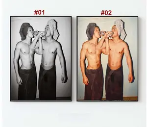 Heated Rivalry Drinking in Towel Poster, Ilya Rozanov and Shane Hollander