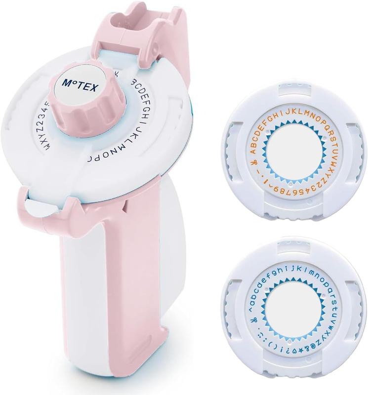 JayCo Labeler by Motex Embossing Label Maker, Labeling Tool, Old School Label Maker, for Manual Label Embossing- E-202 (Light Pink)