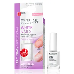 Eveline Cosmetics Nail Therapy 3 in 1 Whitening Nail Conditioner & Base Coat Smooth Nail Care Lemon Nail Polish