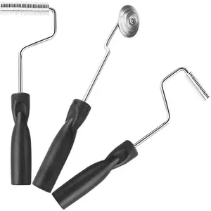 Fiberglass Roller Tools Kit, 3Pcs Bubble Paddle Tool Fiberglass Resin Laminating Roller Set for Tub Shower Bathtub Boat Repair