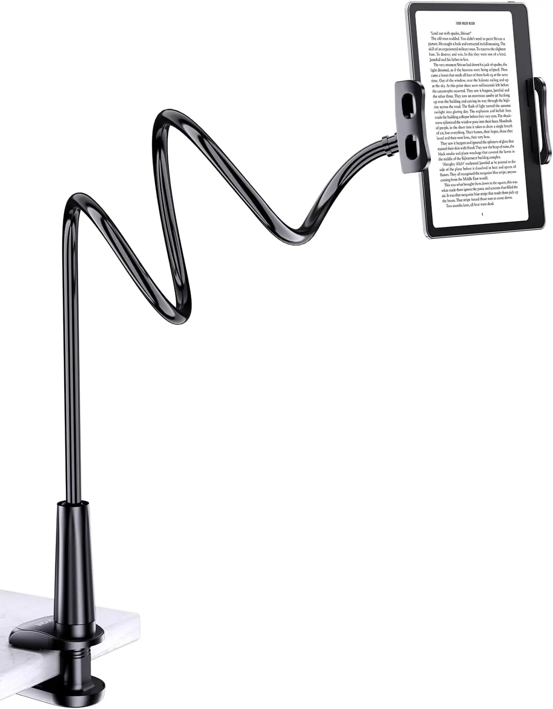 Gooseneck Phone Holder for Bed - Cell Phone Mount Clamp Clip, Flexible Long Arm, Overhead Mount for Desk Headboard Bedside, Gifts for iPhone Air 17 Pro Max, 16 15 14 Pro Max and 4-7" Phone