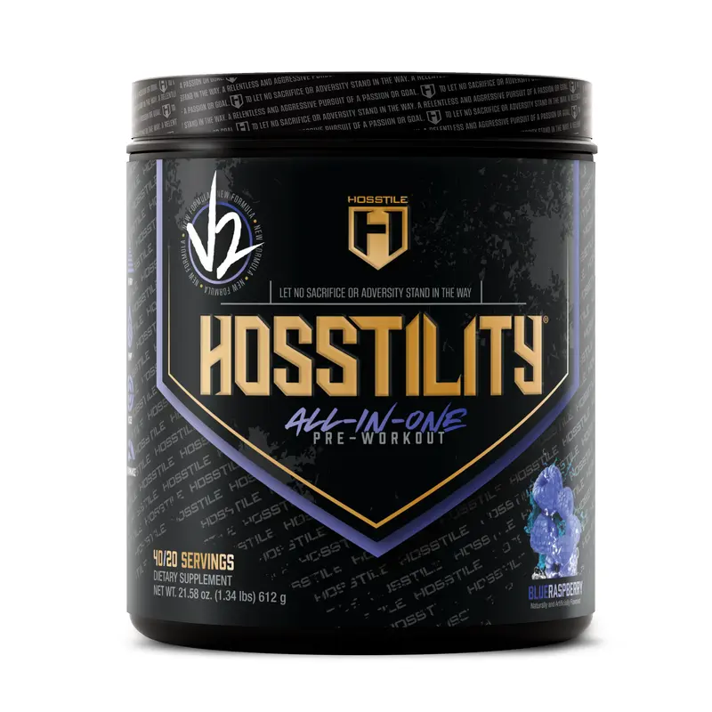 HOSSTILE Hosstility V2 All-in-One Pre Workout Powder – 40 Servings, Enhance Muscle Pump, Energy & Focus for Gym & Fitness Workouts Fitness Supplements Muscle Boost, Supplement, Dietary