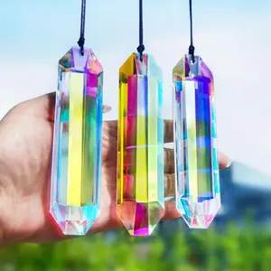 3 Pack 5" Large  Sun Catcher Prisms for Windows, AB Colored Suncatcher  Window Indoor Hanging Rainbow Maker Prisms for  Garden Decor