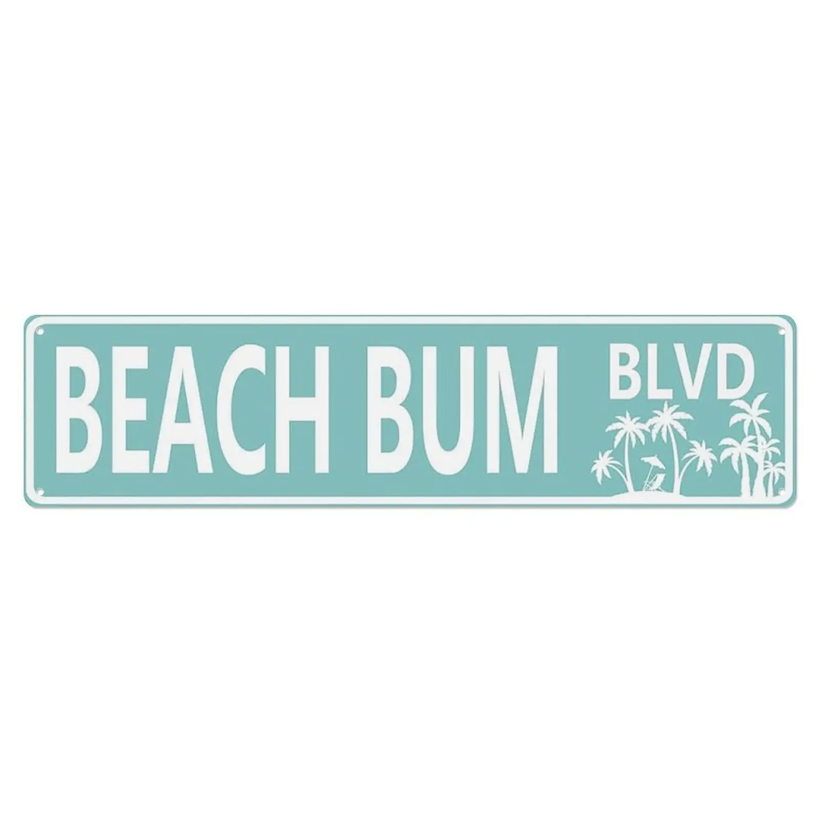 Beach Bum BLVD Aluminium Street Sign - 16x4 in Quality Metal Plaque, Home Decor for Home Office & Man Cave Wall Decor, Yard Sign