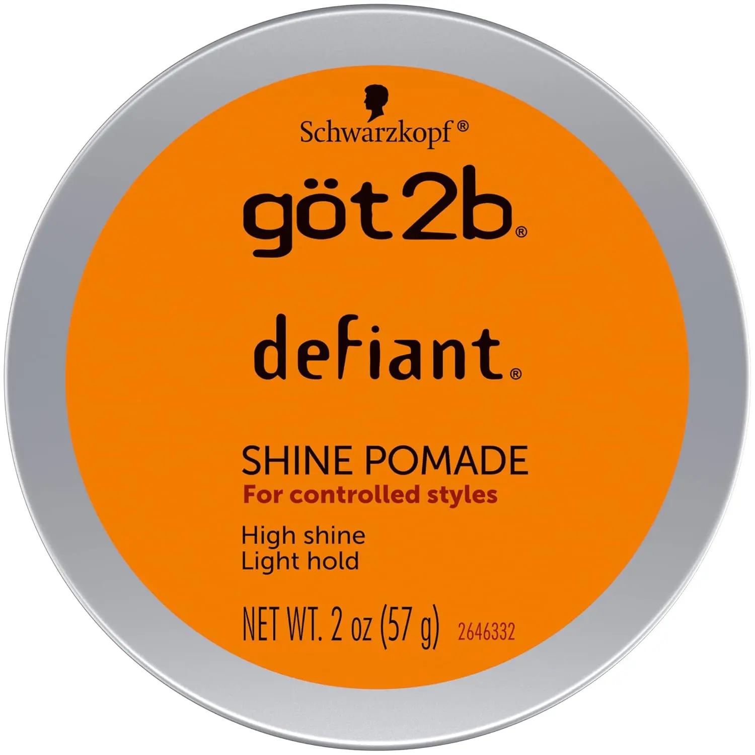 got2b Defiant Shine Pomade, Daily High-Shine Styling Paste for Texture & Light Hold, Hydrating Formula for Short to Medium Hair, Unisex, 2 Fl Oz
