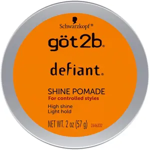 got2b Defiant Shine Pomade, 2 Fl Oz, High Shine Hair Styling Pomade for Men and Women, Creates Texture, Control & Light Hold, Tames Unruly Hair, Suitable for Short to Medium Styles